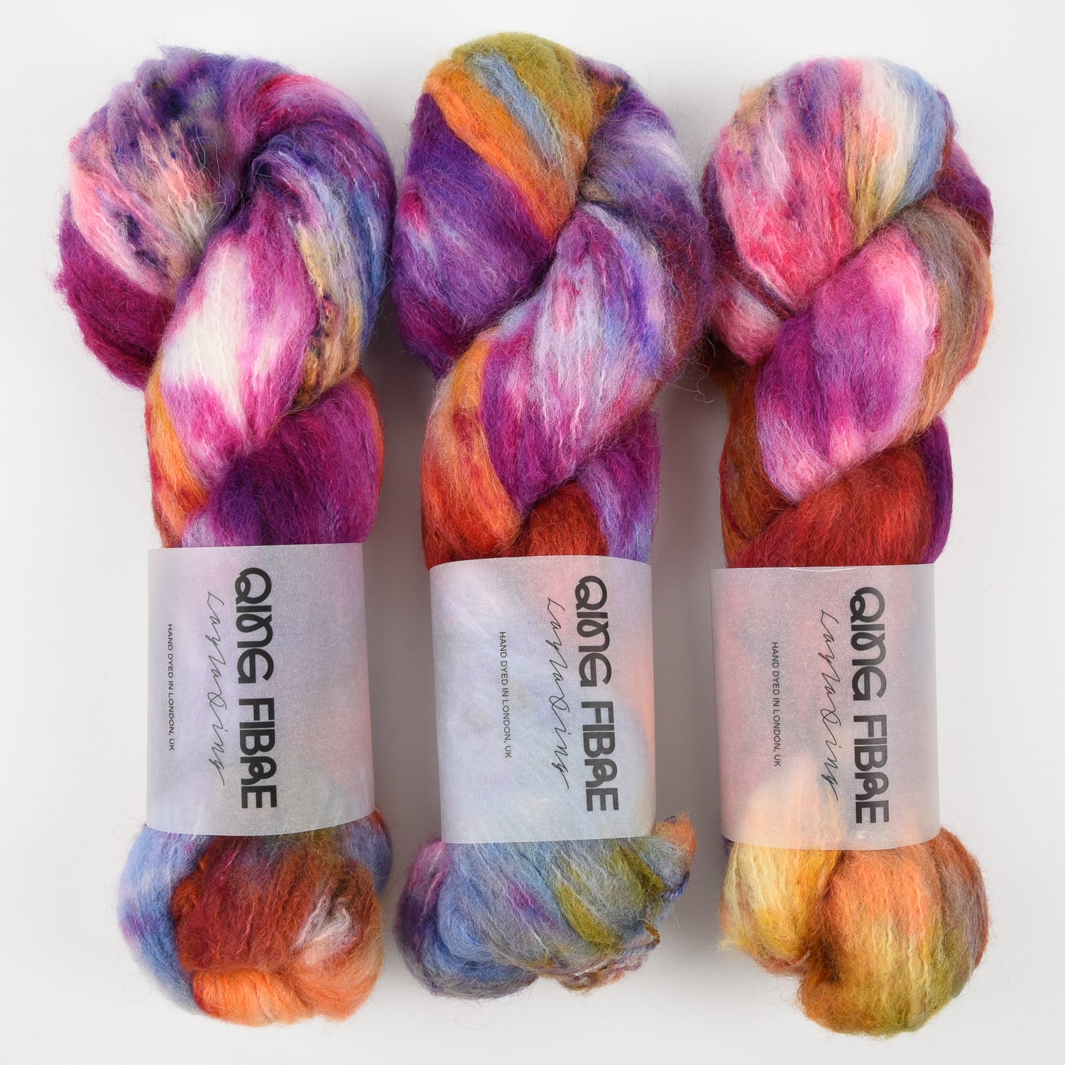 Qing Fibre MELTED BABY SURI - NEBULA Alpaca Merino wool Silk Sport rainbow Yarn