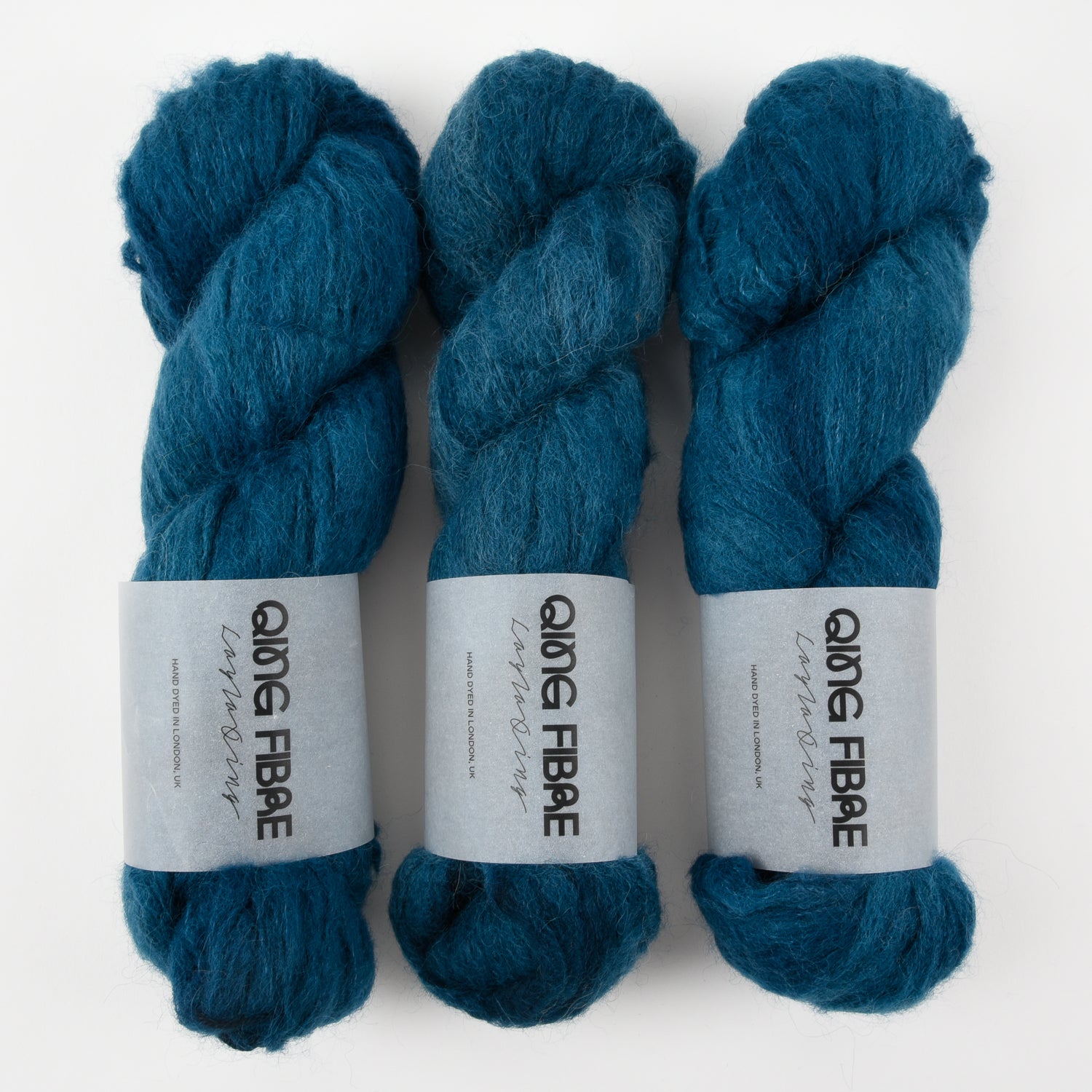 Qing Fibre MELTED BABY SURI - OKINAMI Alpaca Merino wool Silk Sport blue Yarn