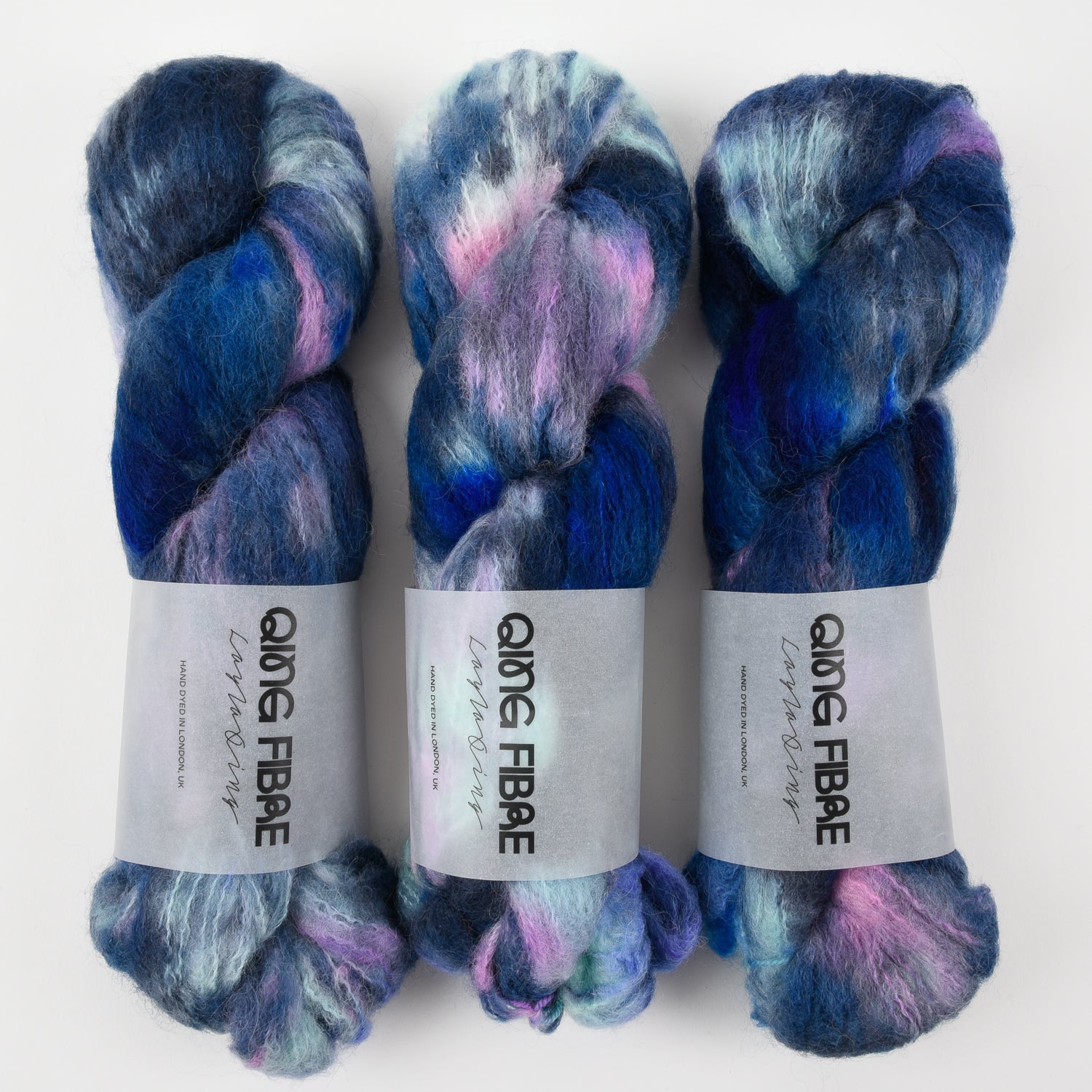 Qing Fibre MELTED BABY SURI - OSLO Alpaca Merino wool Silk Sport blue Yarn
