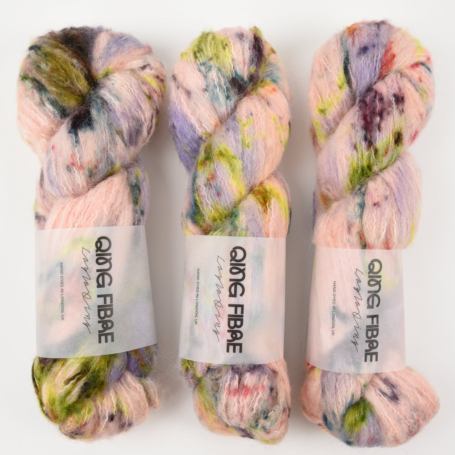 Qing Fibre MELTED BABY SURI - OYSTER Alpaca Merino wool Silk Sport pink Yarn