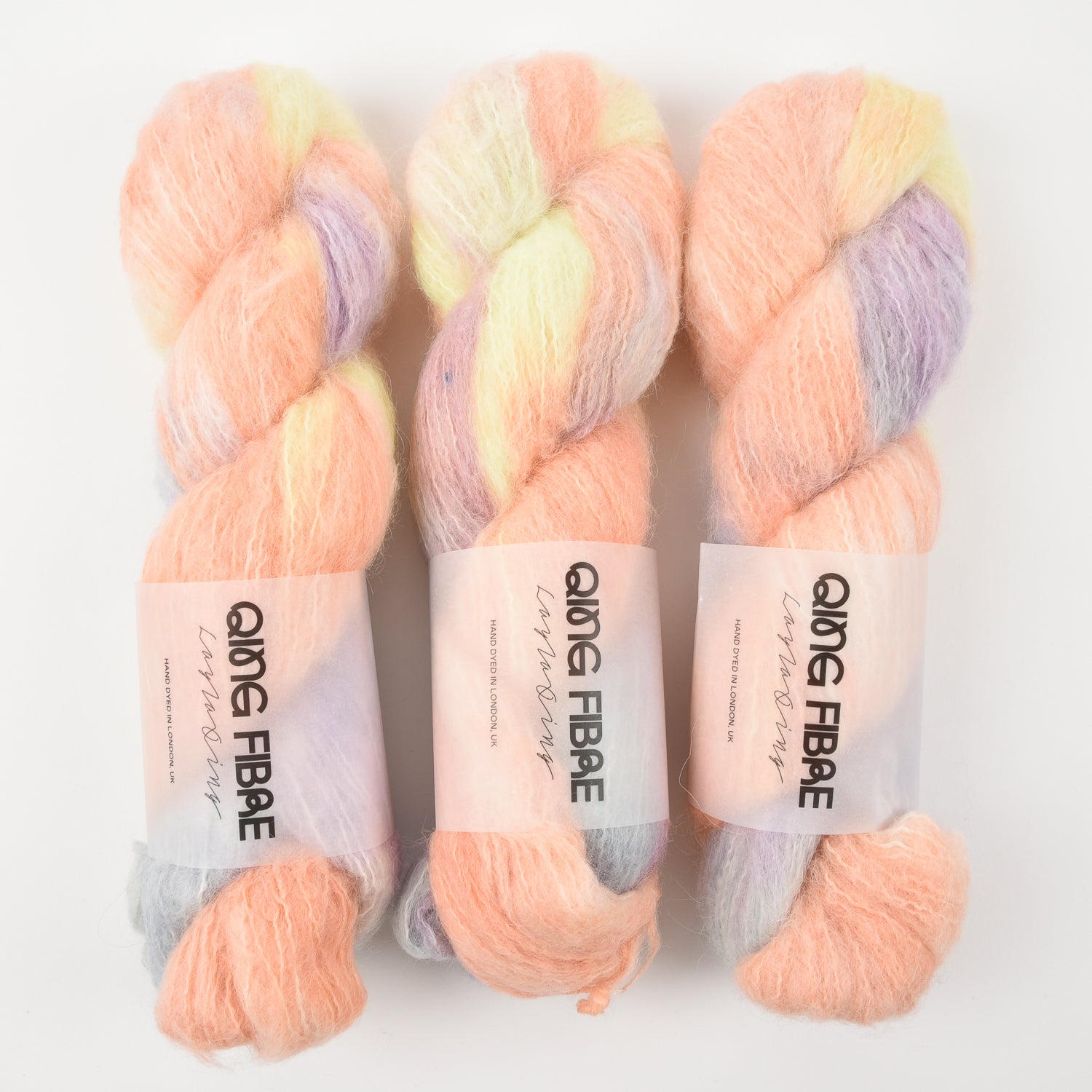 Qing Fibre MELTED BABY SURI - PEACH MERINGUE Alpaca Merino wool Silk peach Yarn