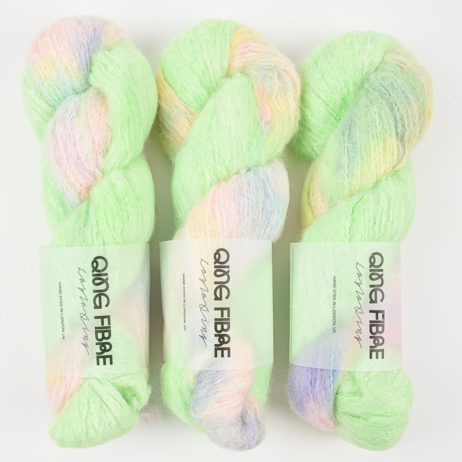 Qing Fibre MELTED BABY SURI - PRAYING MANTIS Alpaca Merino wool Silk Yarn