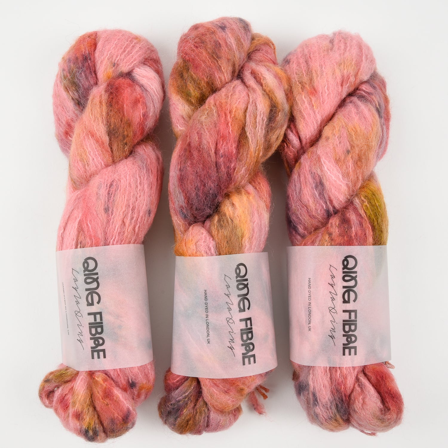 Qing Fibre MELTED BABY SURI - ROSA Alpaca Merino wool Silk pink peach Yarn