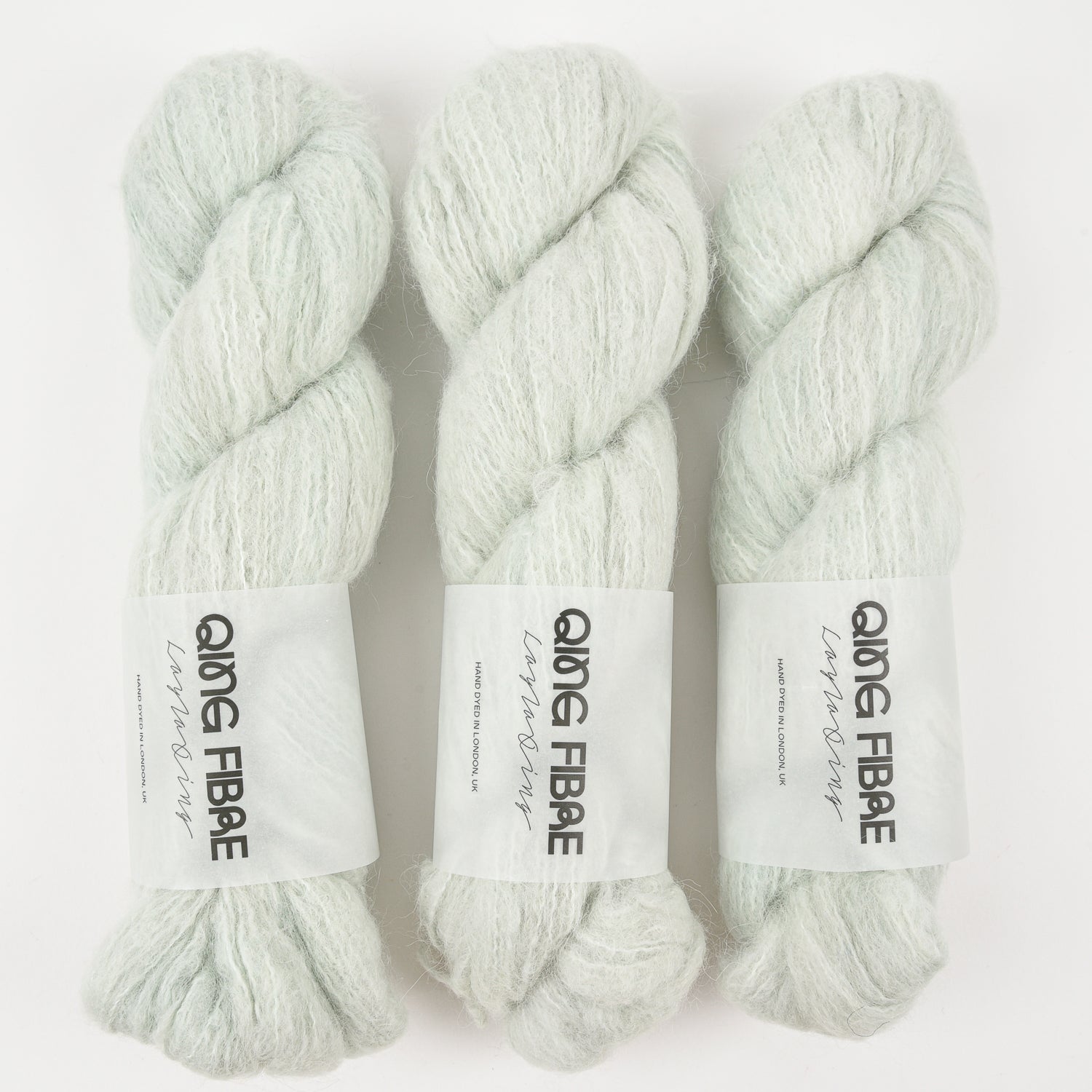 Qing Fibre MELTED BABY SURI - ROSEMARY Alpaca Merino wool Silk Sport green Yarn