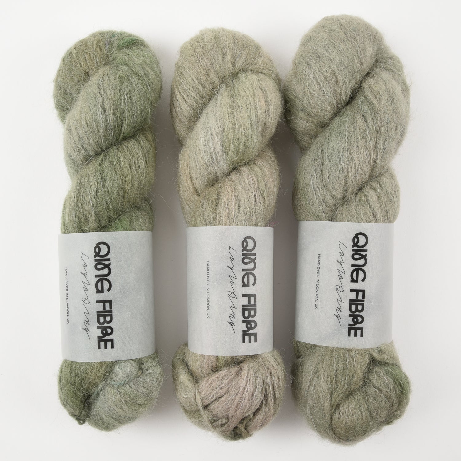 Qing Fibre MELTED BABY SURI - SAGE Alpaca Merino wool Silk green Yarn
