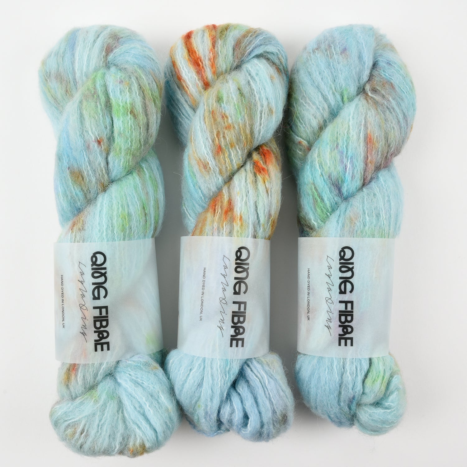 Qing Fibre MELTED BABY SURI - SKY BLUE Alpaca Merino wool Silk Sport blue Yarn