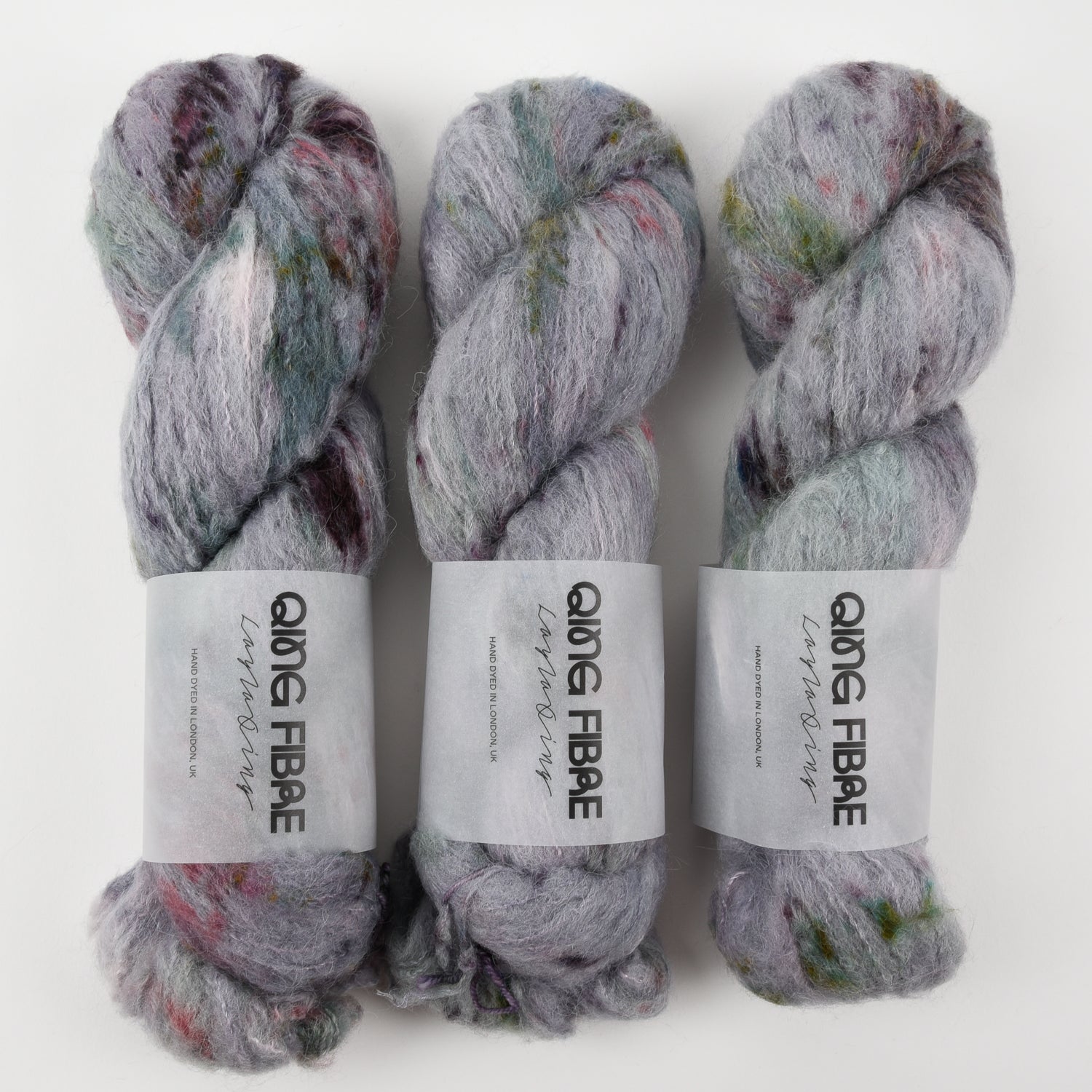 Qing Fibre MELTED BABY SURI - SLATE Alpaca Merino wool Silk Sport grey Yarn