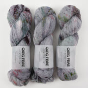 Qing Fibre MELTED BABY SURI - SLATE Alpaca Merino wool Silk Sport grey Yarn