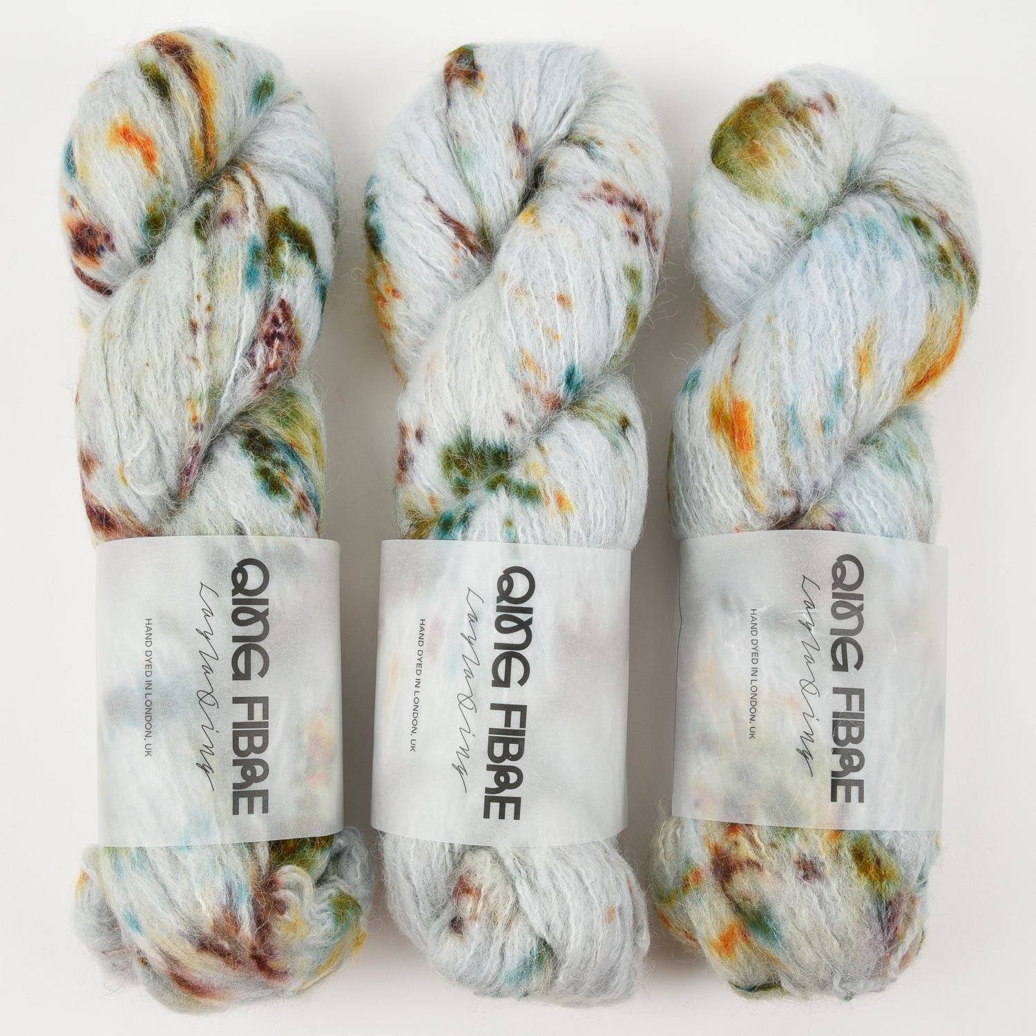 Qing Fibre MELTED BABY SURI - SMOKE Alpaca Merino wool Silk Sport blue Yarn