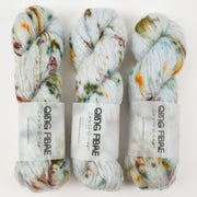 Qing Fibre MELTED BABY SURI - SMOKE Alpaca Merino wool Silk Sport blue Yarn