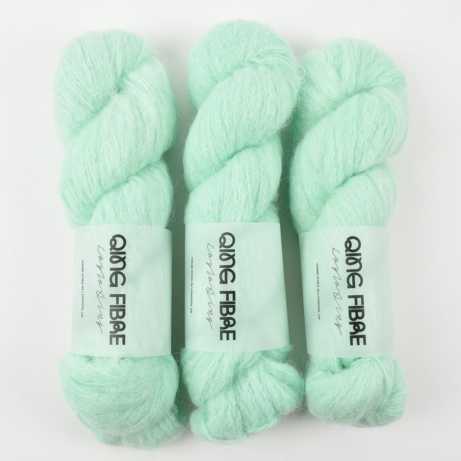 Qing Fibre MELTED BABY SURI - STUN Alpaca Merino wool Silk Sport green Yarn