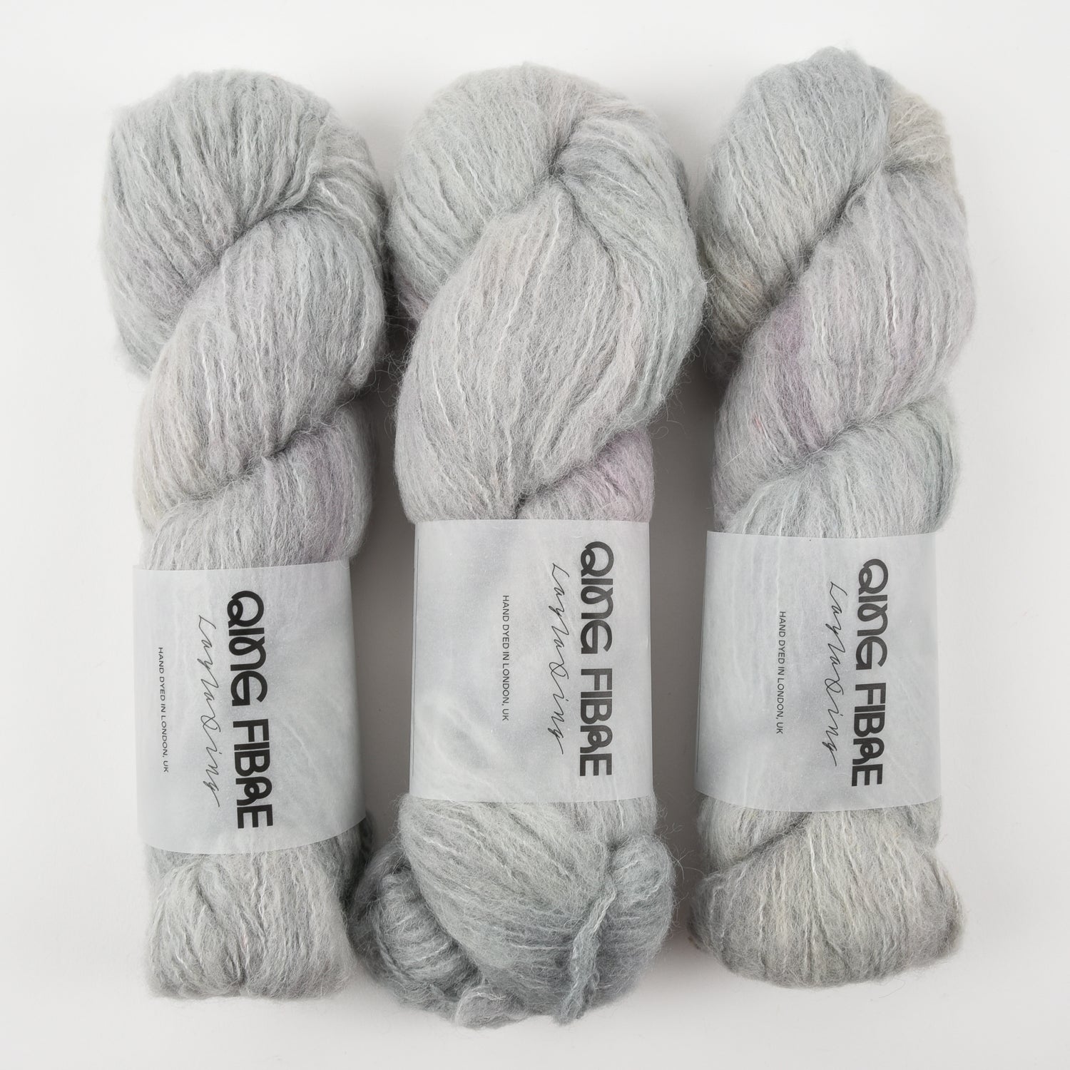 Qing Fibre MELTED BABY SURI - TITANIUM Alpaca Merino wool Silk Sport grey Yarn