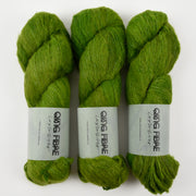 Qing Fibre MELTED BABY SURI - TUXEDO MASK Alpaca Merino wool Silk Sport green Yarn