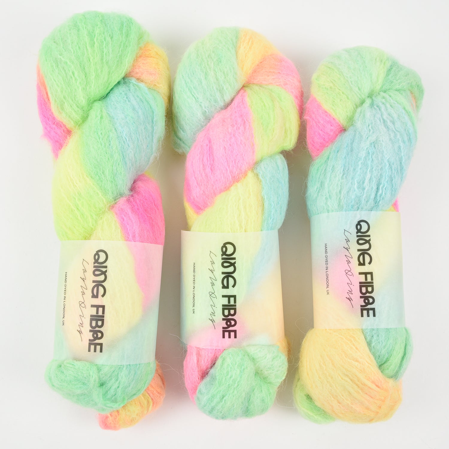 Qing Fibre MELTED BABY SURI - UTOPIA Alpaca Merino wool Silk Sport rainbow multicolour Yarn