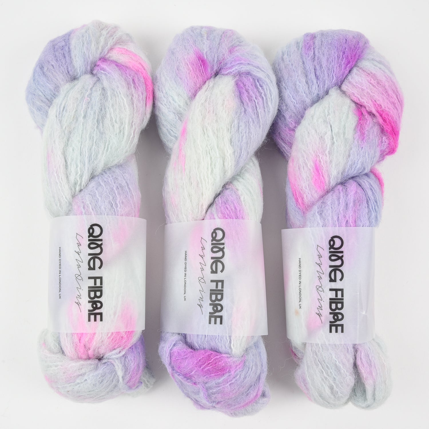 Qing Fibre MELTED BABY SURI - WISTERIA Alpaca Merino wool Silk purple Yarn