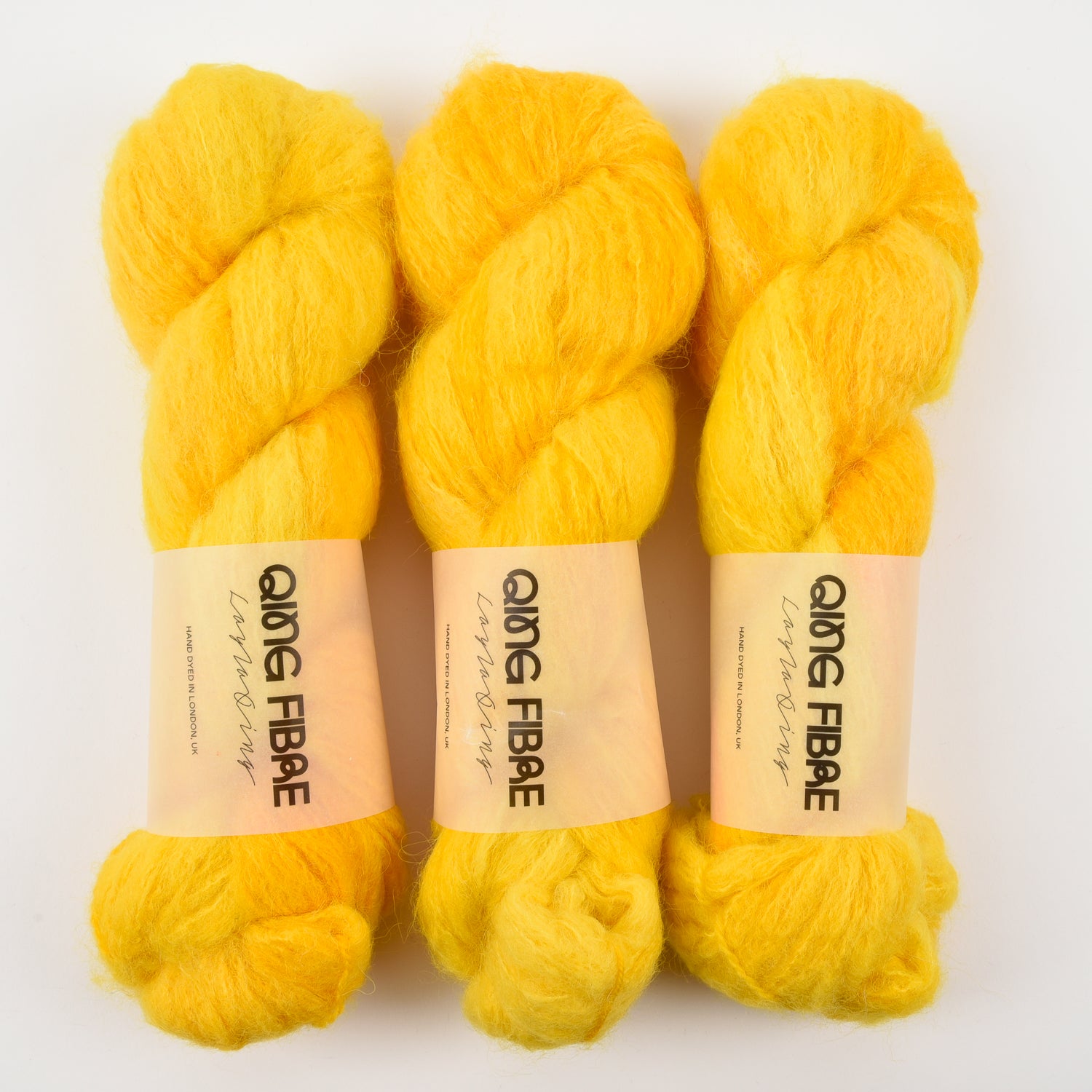 Qing Fibre MELTED BABY SURI - YELLOW YELLOW Alpaca Merino wool Silk yellow Yarn