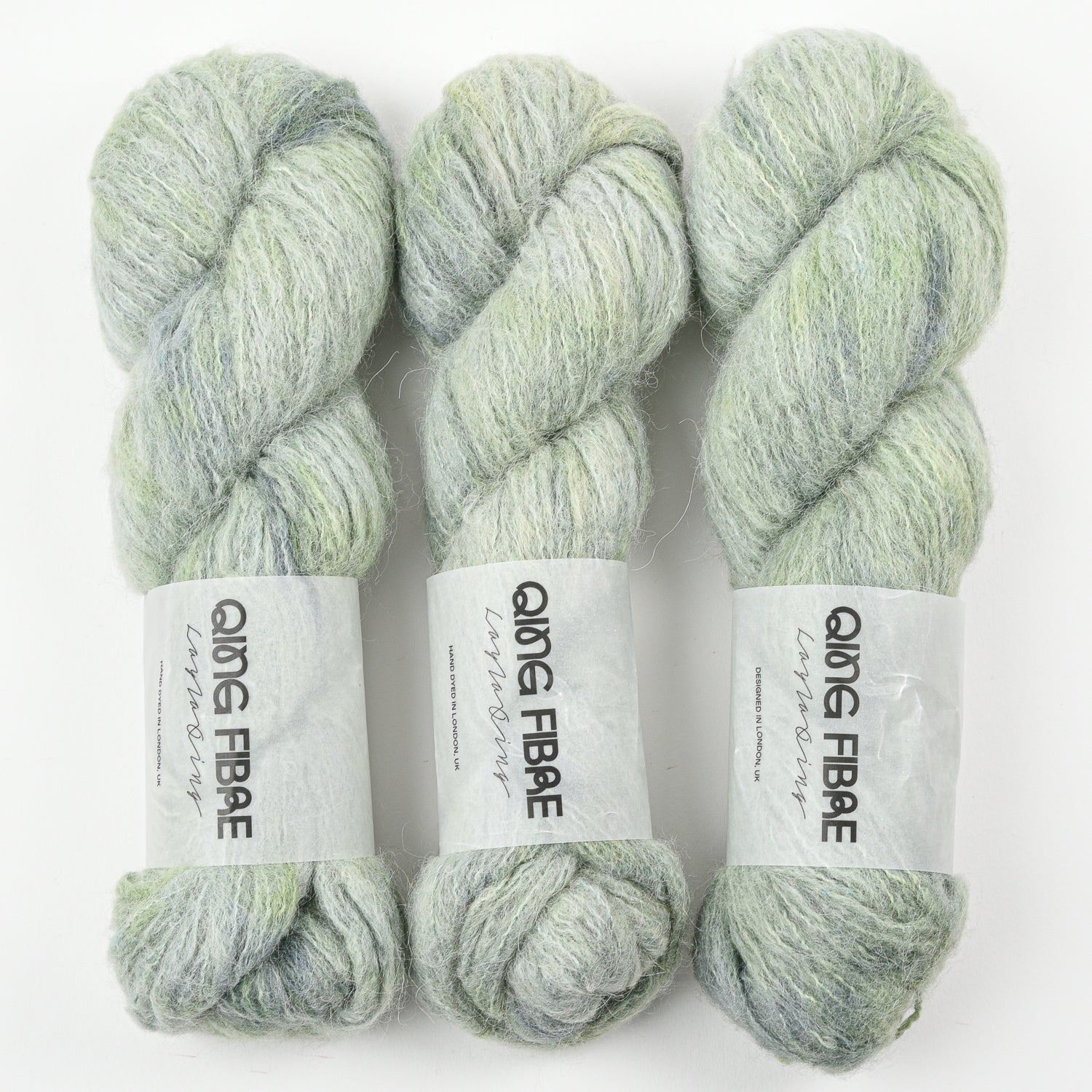 Qing Fibre MELTED BABY SURI - CROCODILE Alpaca Merino wool Silk green Yarn