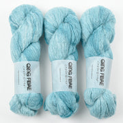 Qing Fibre MELTED BABY SURI - DART FROG Alpaca Merino wool Silk Sport blue Yarn