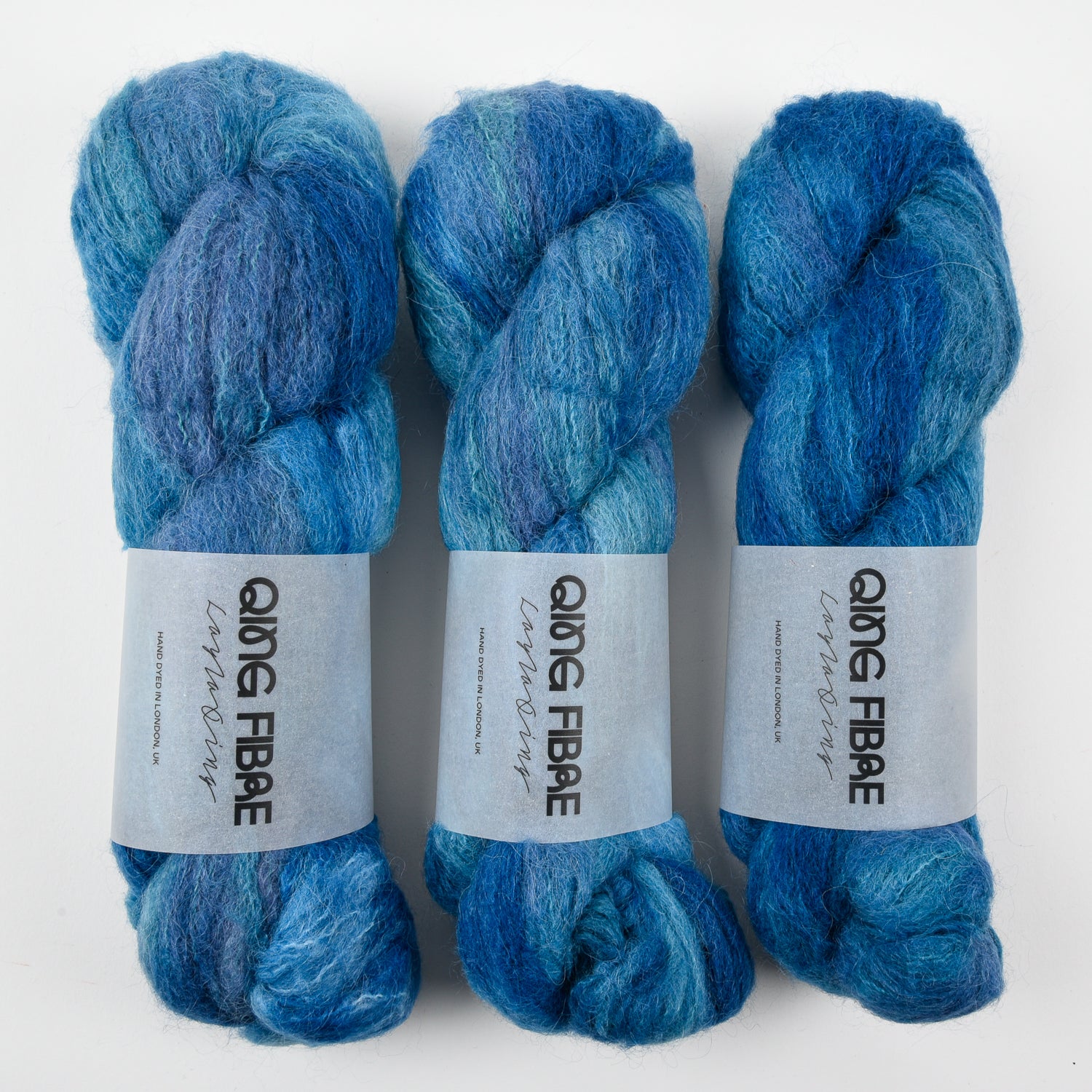 Qing Fibre MELTED BABY SURI - DEEP SEA Alpaca Merino wool Silk Sport blue Yarn