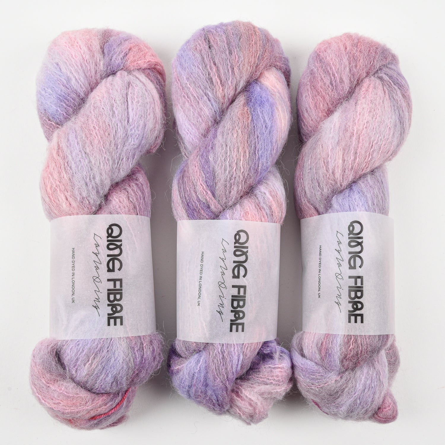 Qing Fibre MELTED BABY SURI - FAIRY DUST Alpaca Merino wool Silk pink Yarn