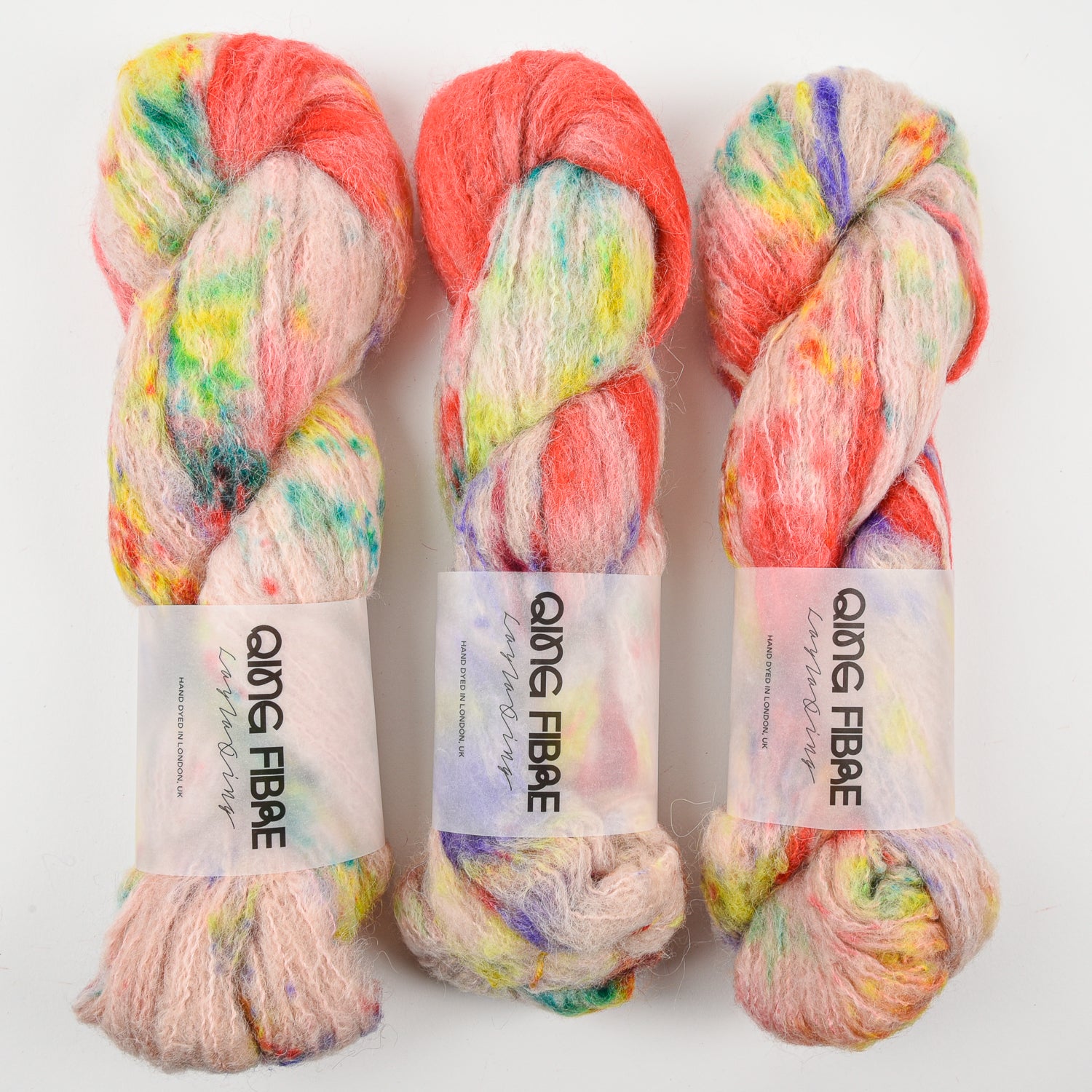 Qing Fibre MELTED BABY SURI - FIZZ WIZZ Alpaca Merino wool Silk rainbow Yarn
