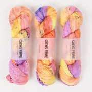 Qing Fibre DASHING SASSY - CORAL REEF Merino wool Fingering rainbow coral Yarn