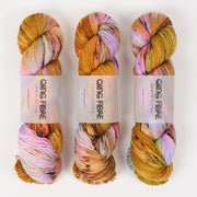 Qing Fibre DASHING SASSY - PANGOLIN Merino wool Fingering orange Yarn