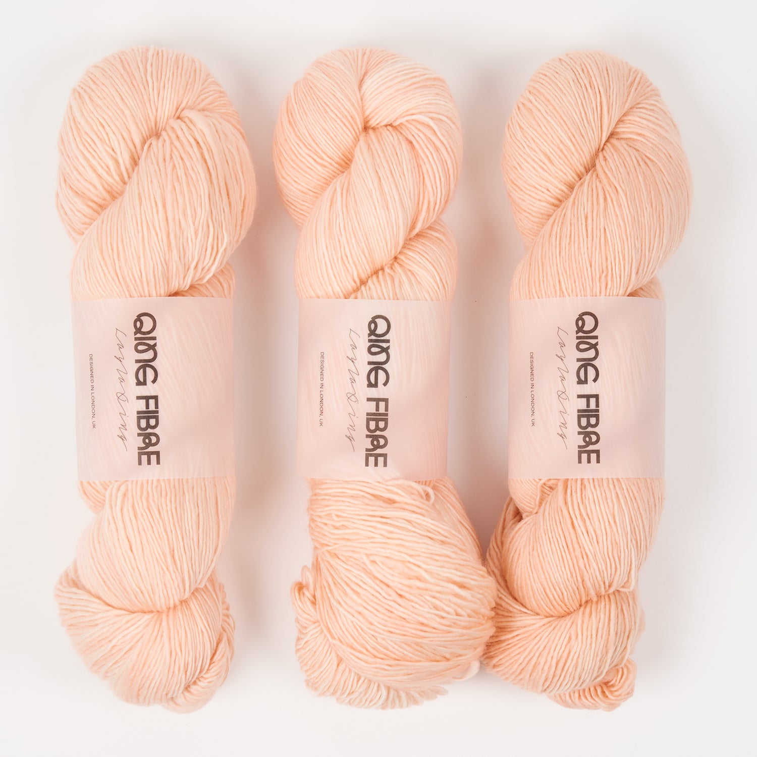 Qing Fibre DASHING SASSY - PEACHY Merino wool Fingering peach Yarn