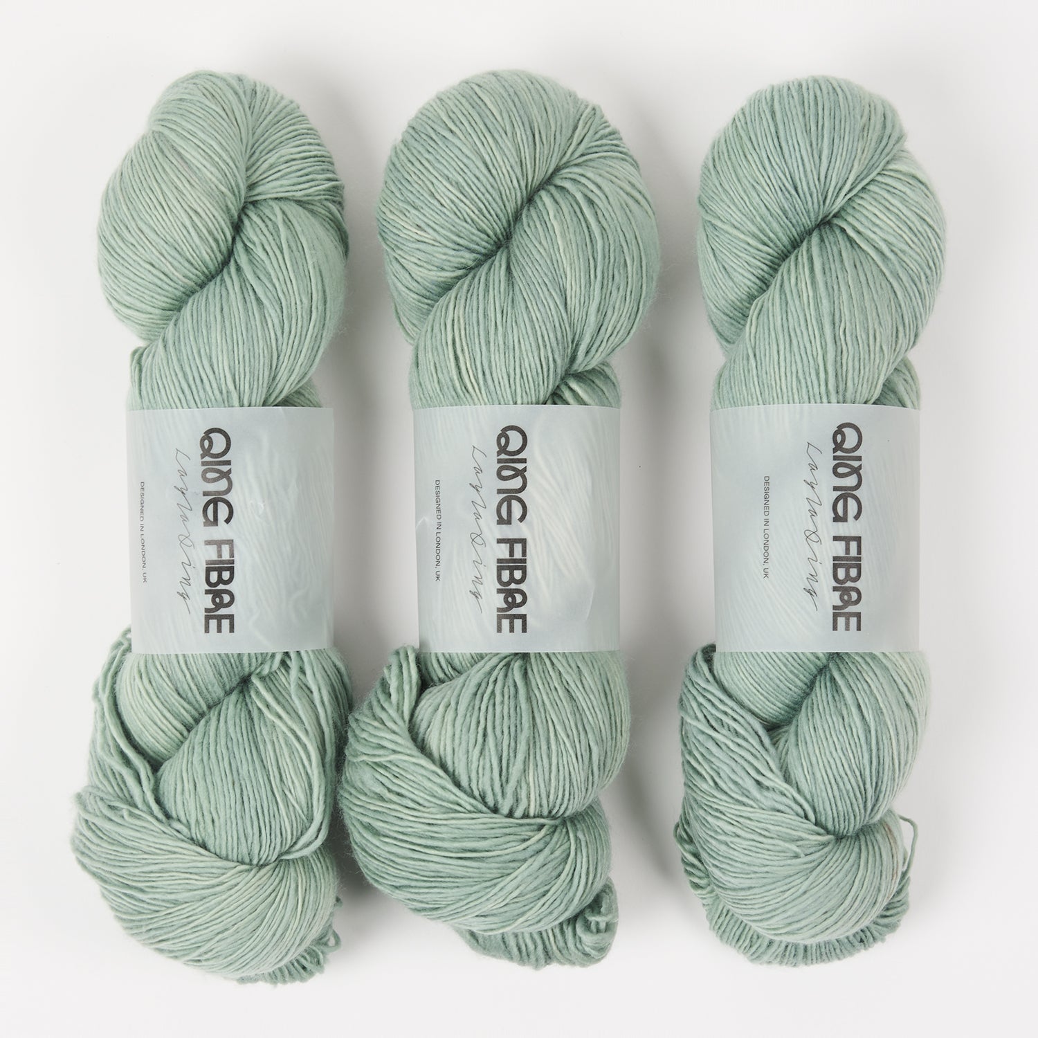 Qing Fibre DASHING SASSY - SAGE Merino wool Fingering green Yarn