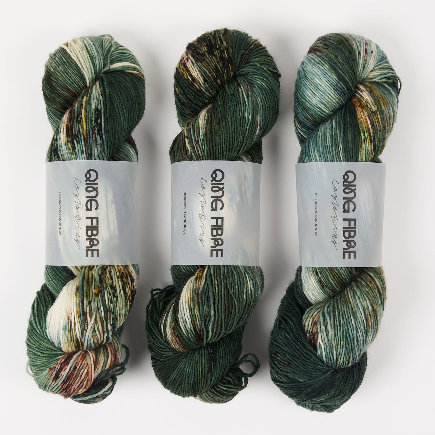 Qing Fibre DASHING SASSY - SIREN Merino wool Fingering green Yarn