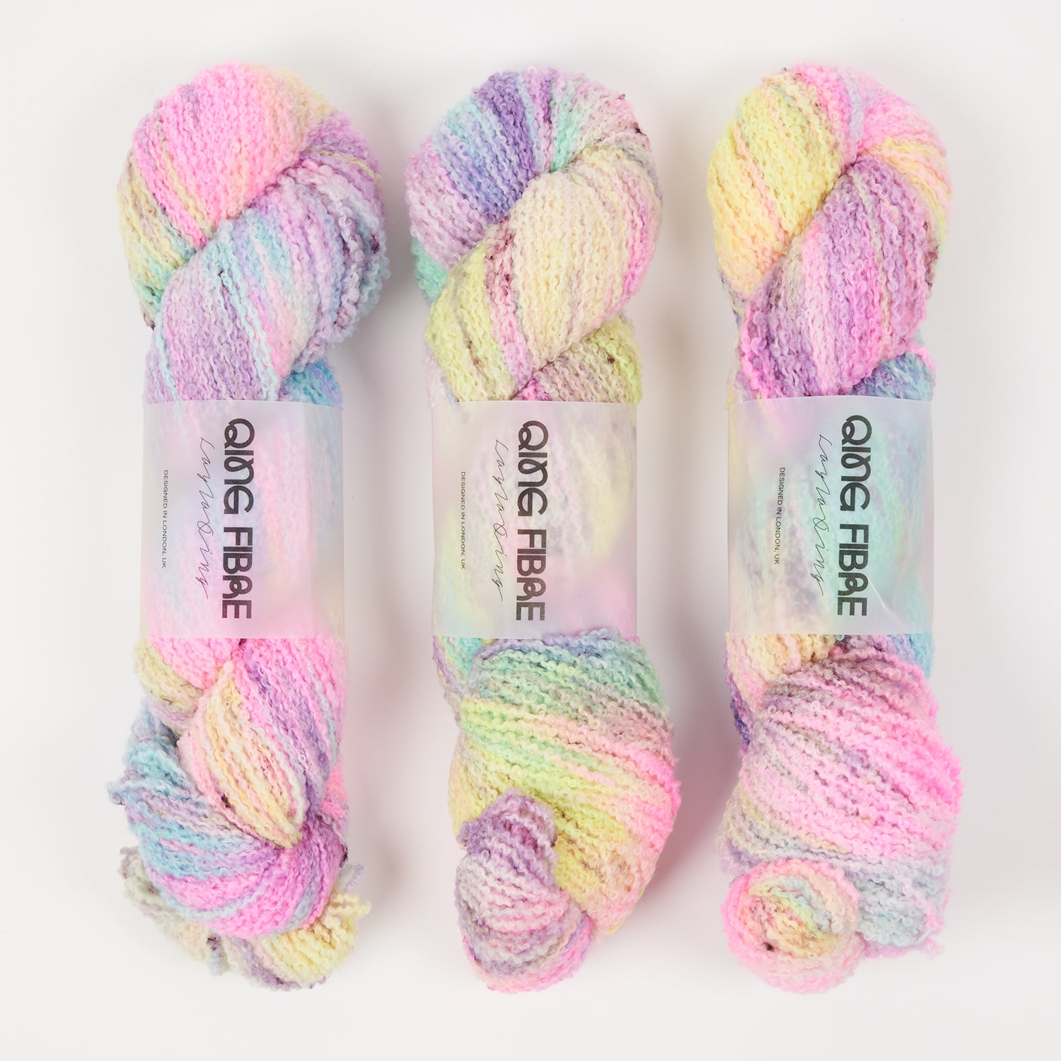 Qing Fibre TEDDY - CLOUD Merino wool DK pink yellow multicolour Yarn
