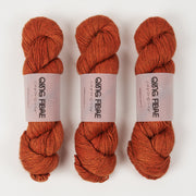 Qing Fibre QING YAK SINGLES - BRICK Merino wool Yak Silk Fingering red orange Yarn