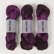 Qing Fibre QING YAK SINGLES - DARK CHERRY Merino wool Yak Silk Fingering purple Yarn