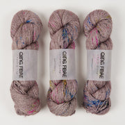 Qing Fibre QING YAK SINGLES - FROST Merino wool Yak Silk Fingering pink grey Yarn
