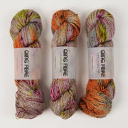 Qing Fibre QING YAK SINGLES - HURRICANE Merino wool Yak Silk Fingering multicolour Yarn