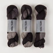 Qing Fibre QING YAK SINGLES - LUNAR Merino wool Yak Silk Fingering grey Yarn