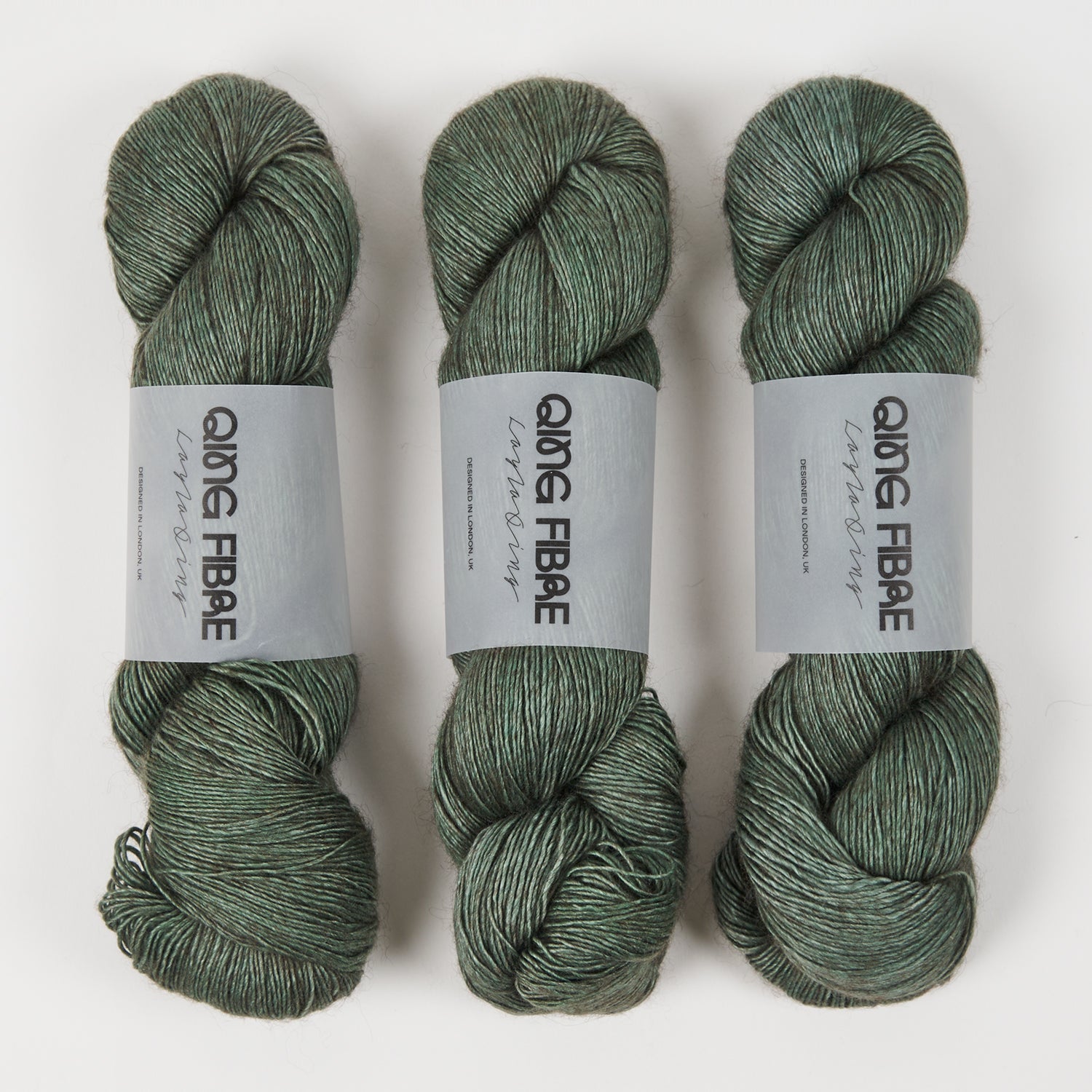 Qing Fibre QING YAK SINGLES - MALACHITE Merino wool Yak Silk Fingering green Yarn