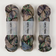 Qing Fibre QING YAK SINGLES - NORTHERN LIGHTS Merino wool Yak Silk Fingering grey blue Yarn