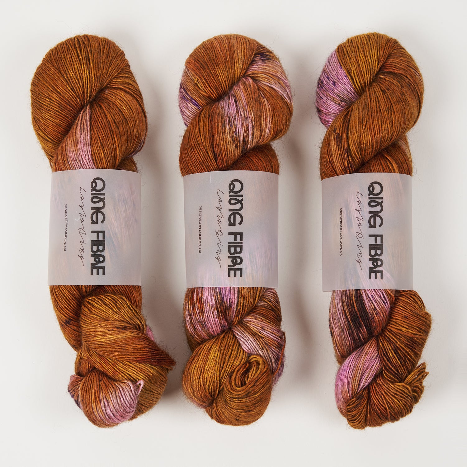 Qing Fibre QING YAK SINGLES - PANGOLIN Merino wool Yak Silk Fingering orange Yarn
