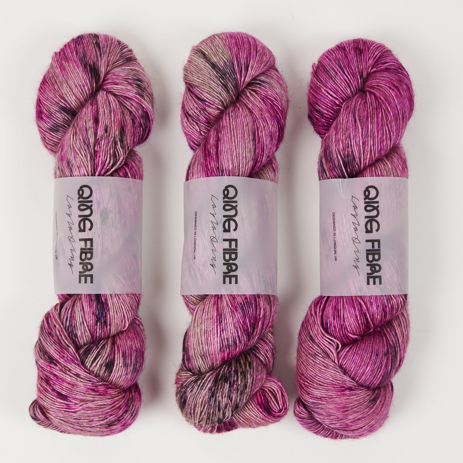 Qing Fibre QING YAK SINGLES - SIBERIA Merino wool Yak Silk Fingering pink Yarn