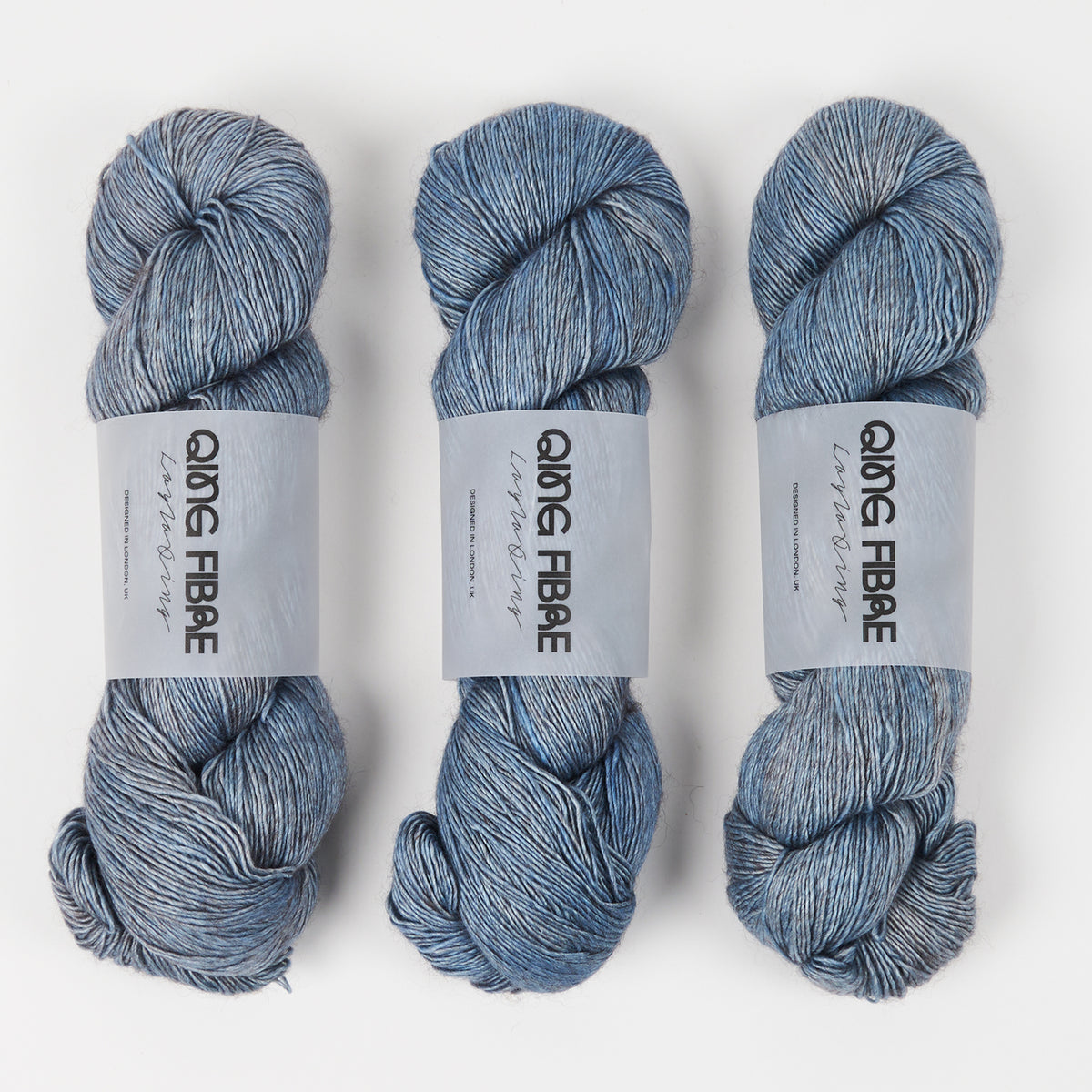Qing Fibre QING YAK SINGLES - SKY Merino wool Yak Silk Fingering blue Yarn