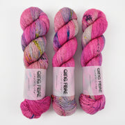 Qing Fibre QING YAK SINGLES - FLAMINGO Merino wool Yak Silk Fingering pink Yarn