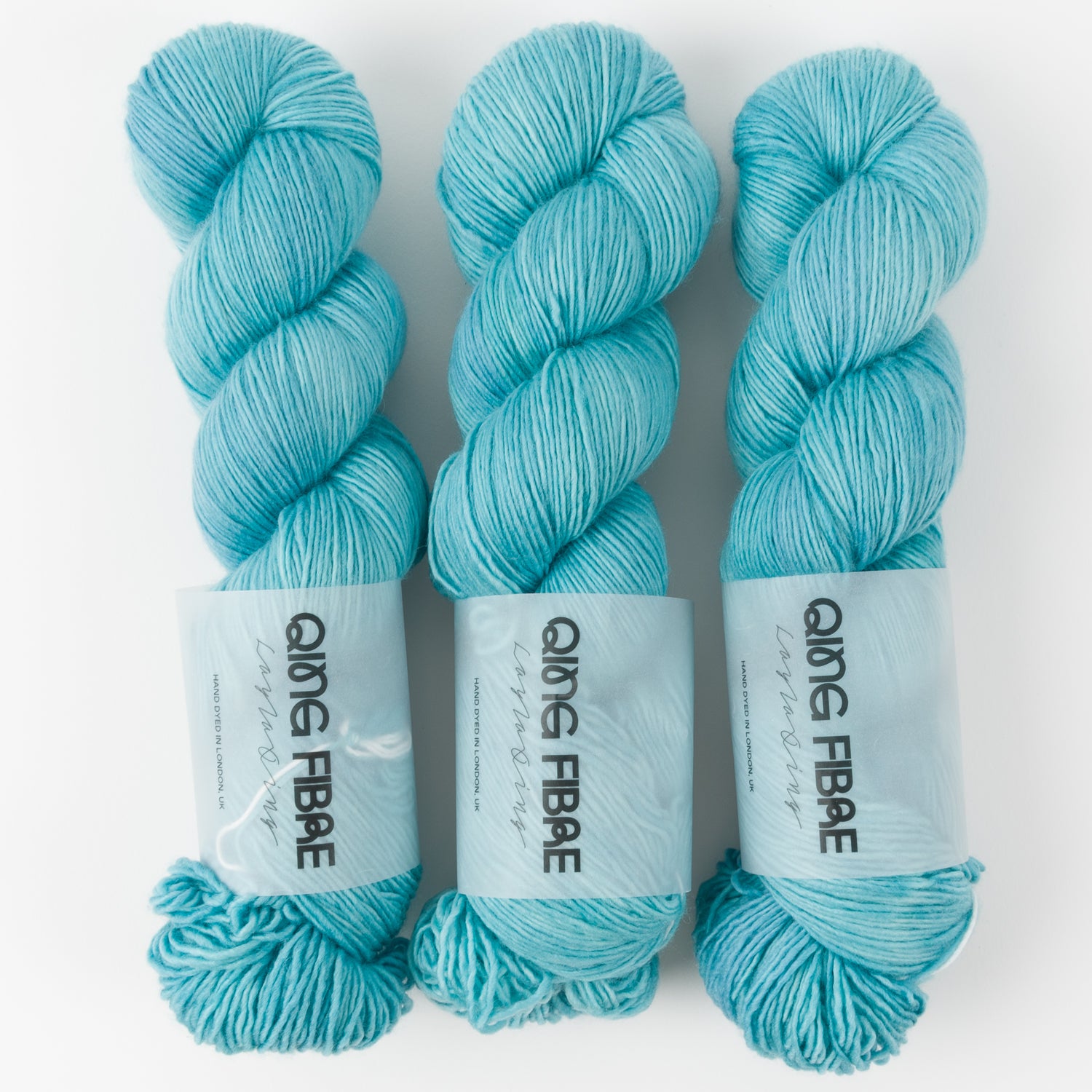 Qing Fibre DASHING SASSY - DART FROG Merino wool Fingering blue Yarn