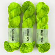 Qing Fibre DASHING SASSY - FURLING Merino wool Fingering neon green Yarn