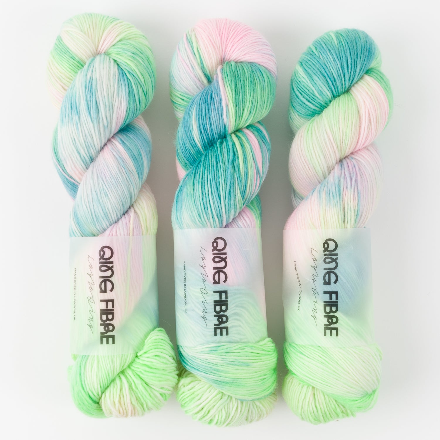 Qing Fibre DASHING SASSY - POISON IVY Merino wool Fingering multicolour Yarn