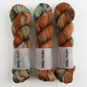 Qing Fibre QING YAK SINGLES - NEST Merino wool Yak Silk Fingering brown Yarn