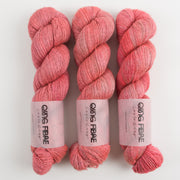 Qing Fibre QING YAK SINGLES - SHRIMP Merino wool Yak Silk Fingering pink coral Yarn