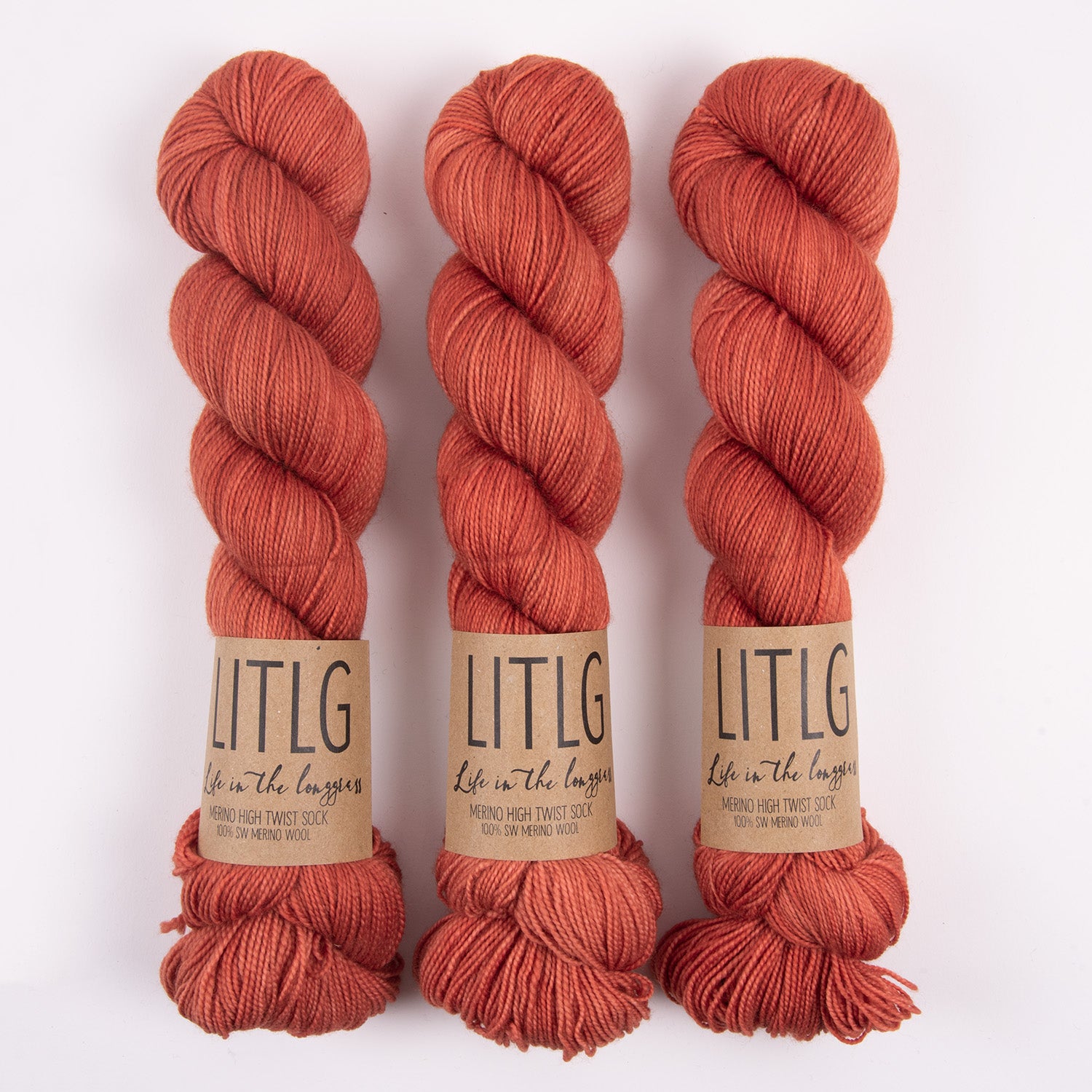 Life in The Long Grass HIGH TWIST SOCK - QUEEN Merino wool Fingering red Yarn