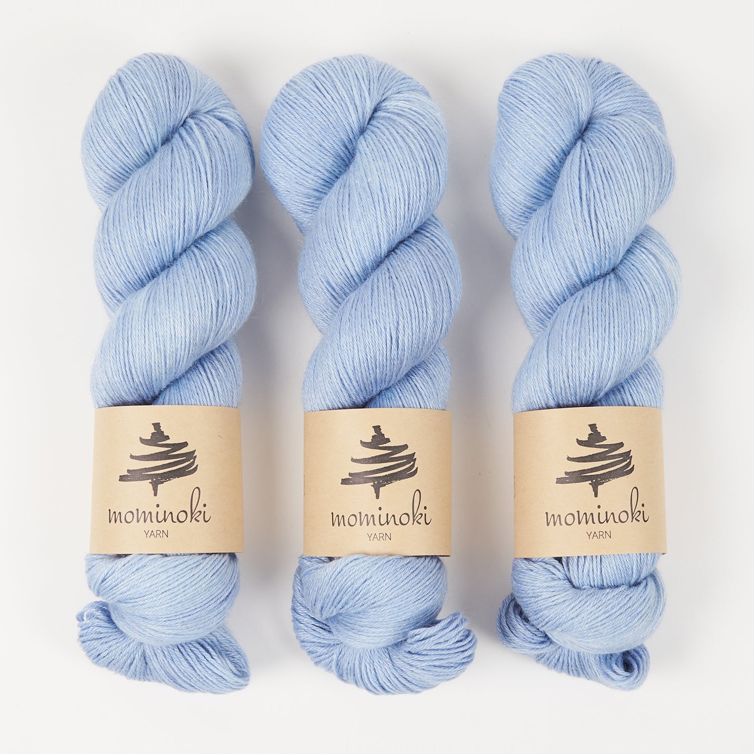 Mominoki Yarn RAMIE SILK - HIMMEL Wool Ramie Silk Fingering blue Yarn