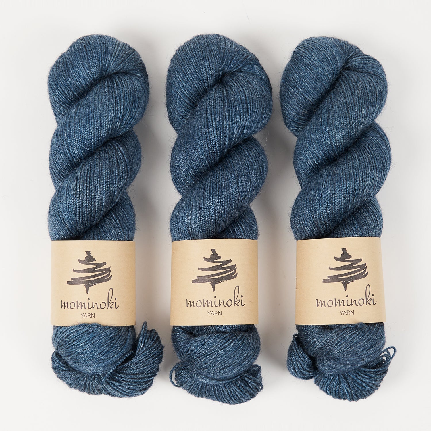 Mominoki Yarn RAMIE SILK - OCEAN Wool Ramie Silk Fingering blue Yarn